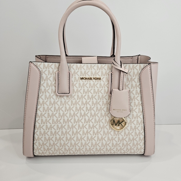 Michael Kors MK Kali Pink Signature Satchel Purse Bag - Brand New!! - Picture 8 of 16